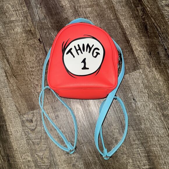Universal Studio Loungefly Dr Seuss The Cat In The Hat Thing 1 Thing 2 Backpack